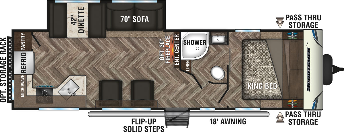 2020 KZ RV Sportsmen LE 291RKLE Travel Trailer Floorplan