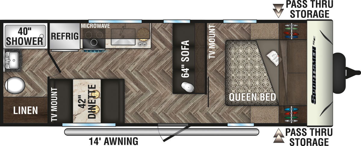 2020 KZ RV Sportsmen SE 240FBSE Travel Trailer Floorplan