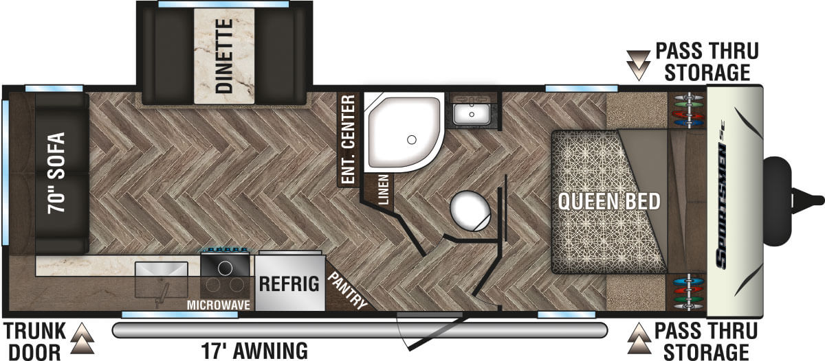 2020 KZ RV Sportsmen SE 241RLSE Travel Trailer Floorplan