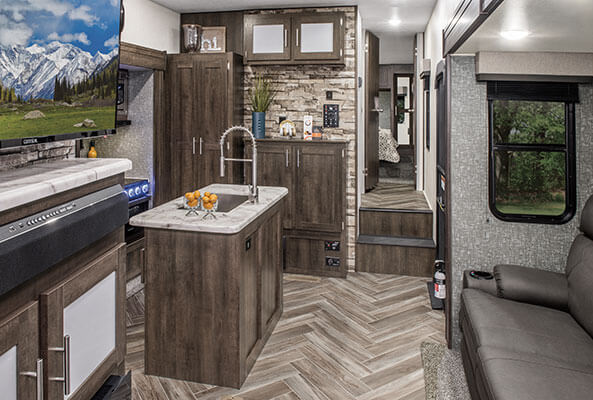 2020 KZ RV Sportster 343TH11 Fifth Wheel Toy Hauler Kitchen