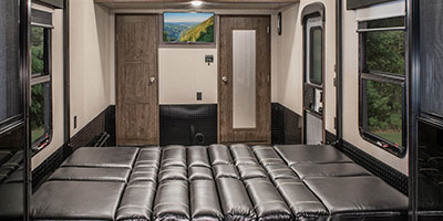 2019 KZ RV Venom 4013TK Fifth Wheel Toy Hauler Cargo Area Dinette Down