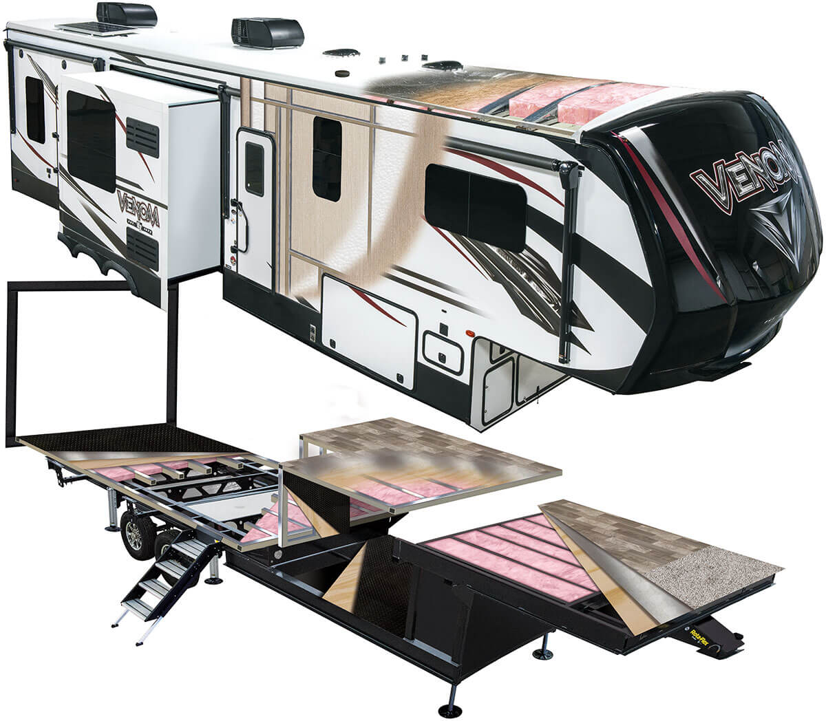 2020 KZ RV Venom Luxury Fifth Wheel Toy Hauler Construction