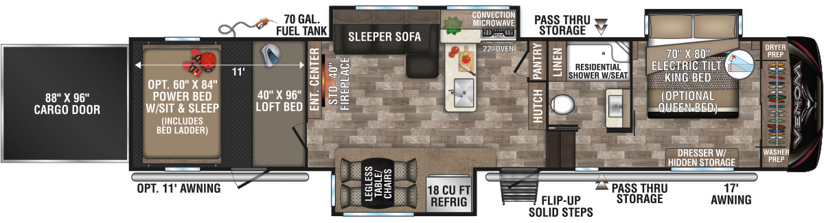 2020 KZ RV Venom 3911TK Fifth Wheel Floorplan