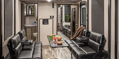 2019 KZ RV Venom V-Series V3411TK Fifth Wheel Toy Hauler Cargo Area Dinette