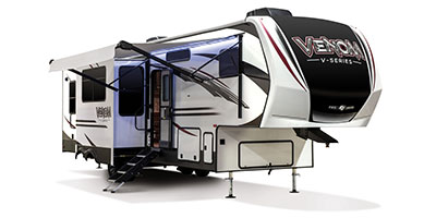 2019 KZ RV Venom V-Series V3413TK Fifth Wheel Toy Hauler Exterior Awning