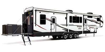 2020 KZ RV Venom V-Series V3815TK Fifth Wheel Toy Hauler Exterior Patio