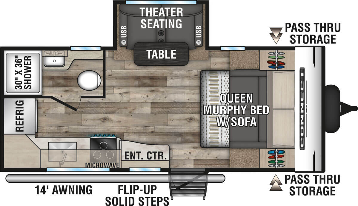 2021 KZ RV Connect SE C191MBSE Travel Trailer Floorplan