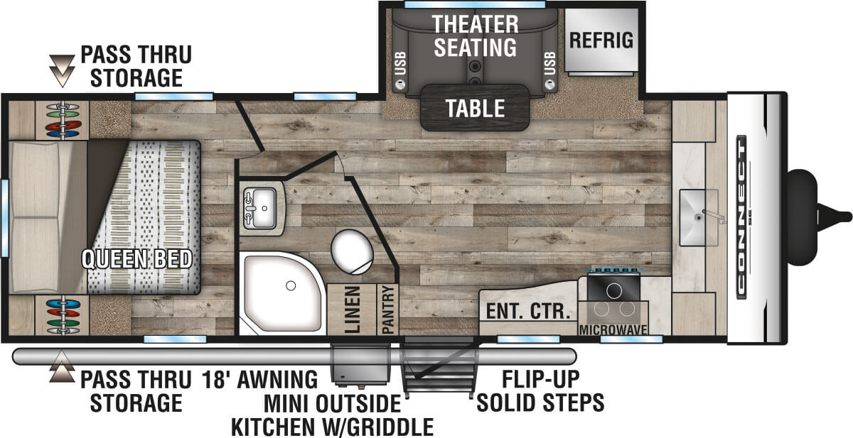 2021 KZ RV Connect SE C221FKKSE Travel Trailer Floorplan