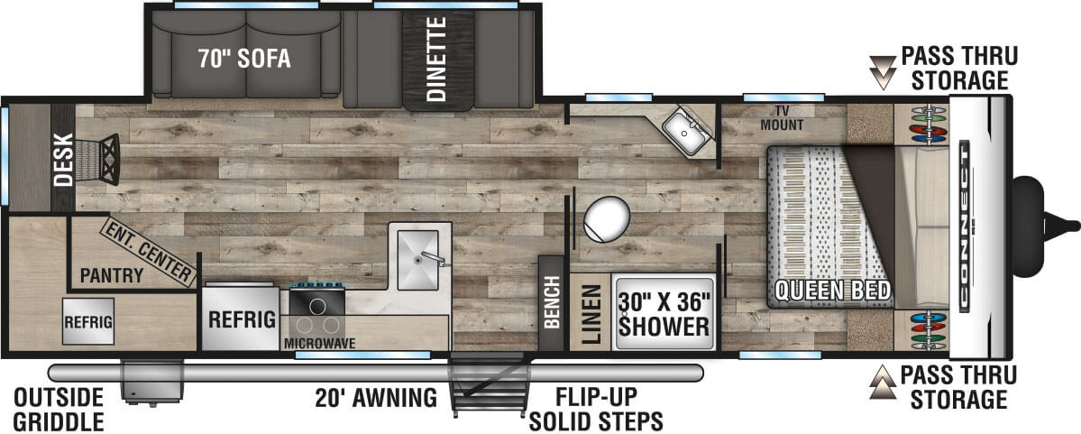 2021 KZ RV Connect SE C281RDKSE Travel Trailer Floorplan