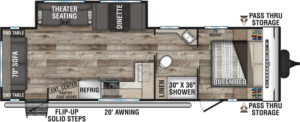 2021 KZ RV Connect SE C281RLSE Travel Trailer Floorplan