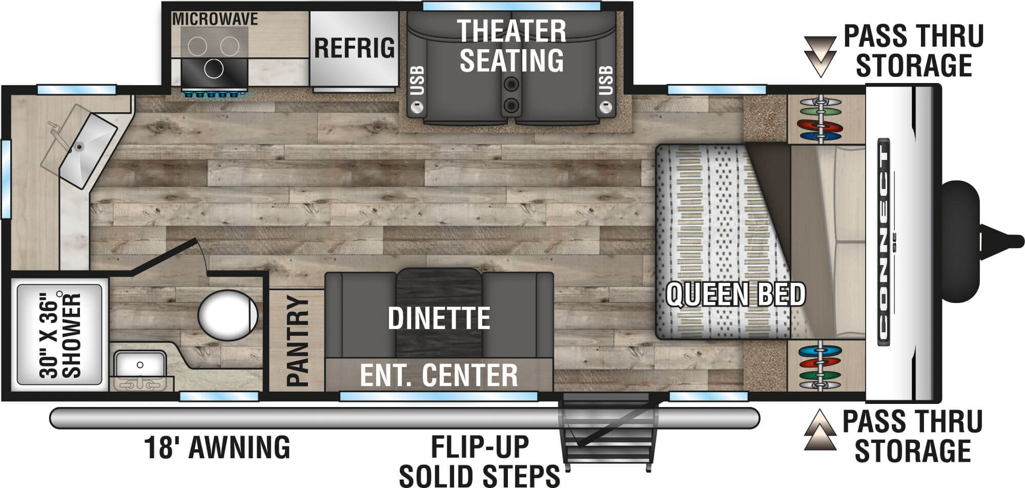 2021 KZ RV Connect SE C211MKSE Travel Trailer Floorplan