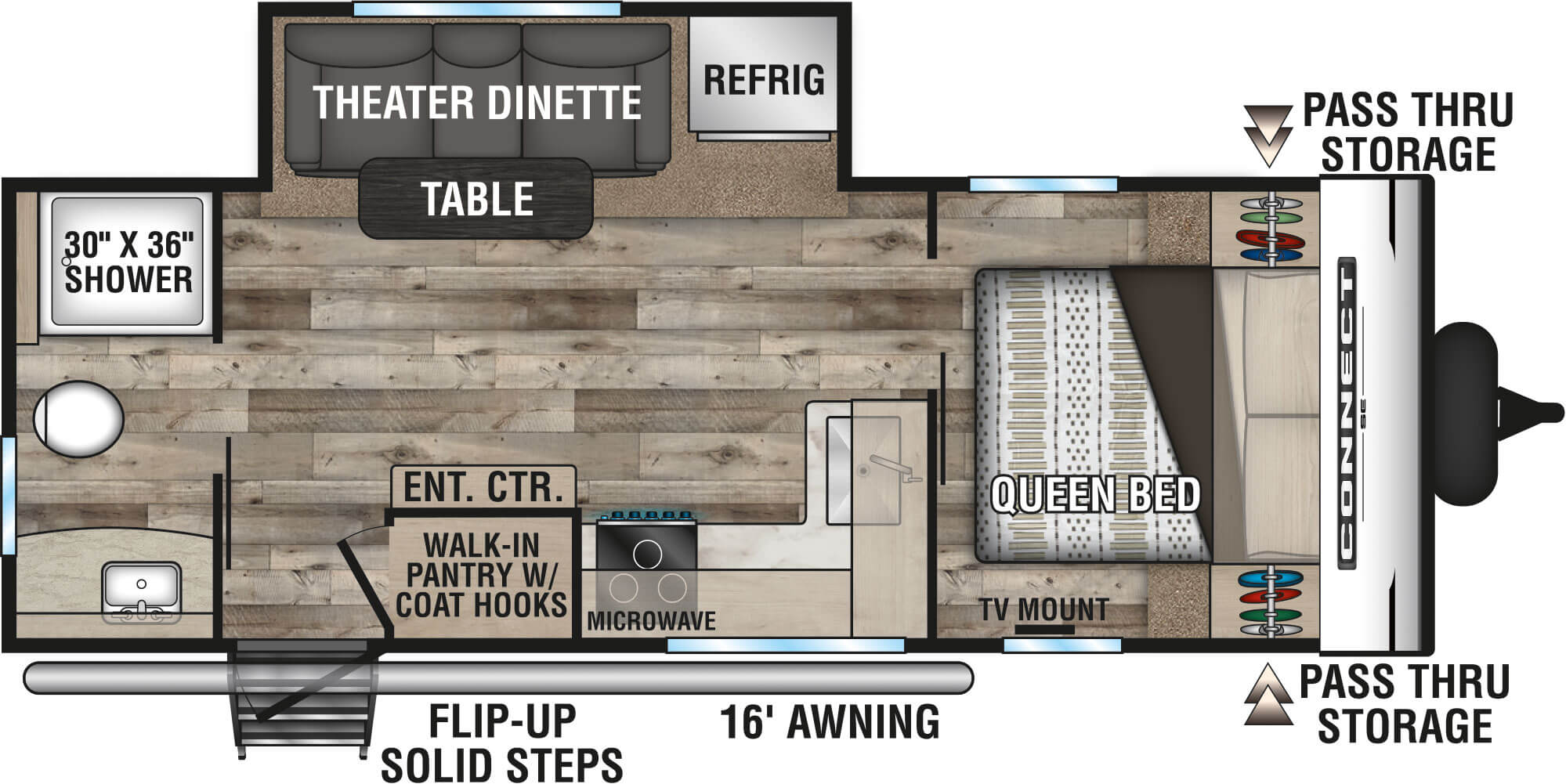 2021 KZ RV Connect SE C221RBSE Travel Trailer Floorplan