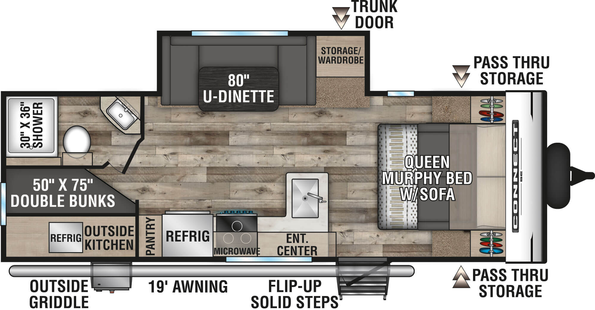 2021 KZ RV Connect SE C231BHKSE Travel Trailer Floorplan