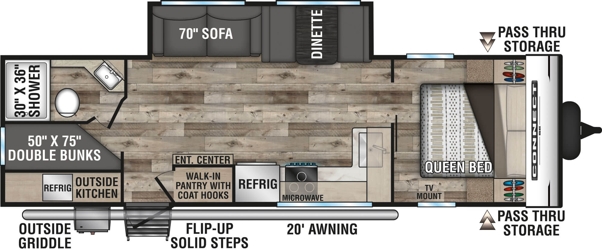 2021 KZ RV Connect SE C271BHKSE Travel Trailer Floorplan