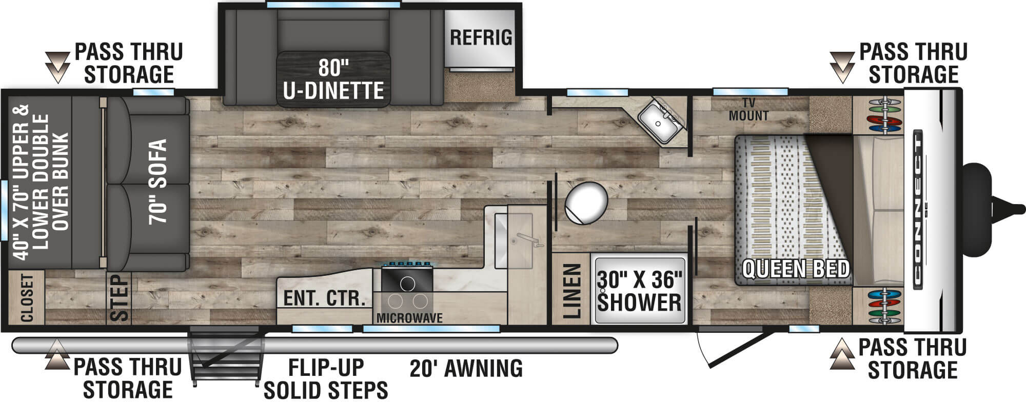 2021 KZ RV Connect SE C281BHSE Travel Trailer Floorplan