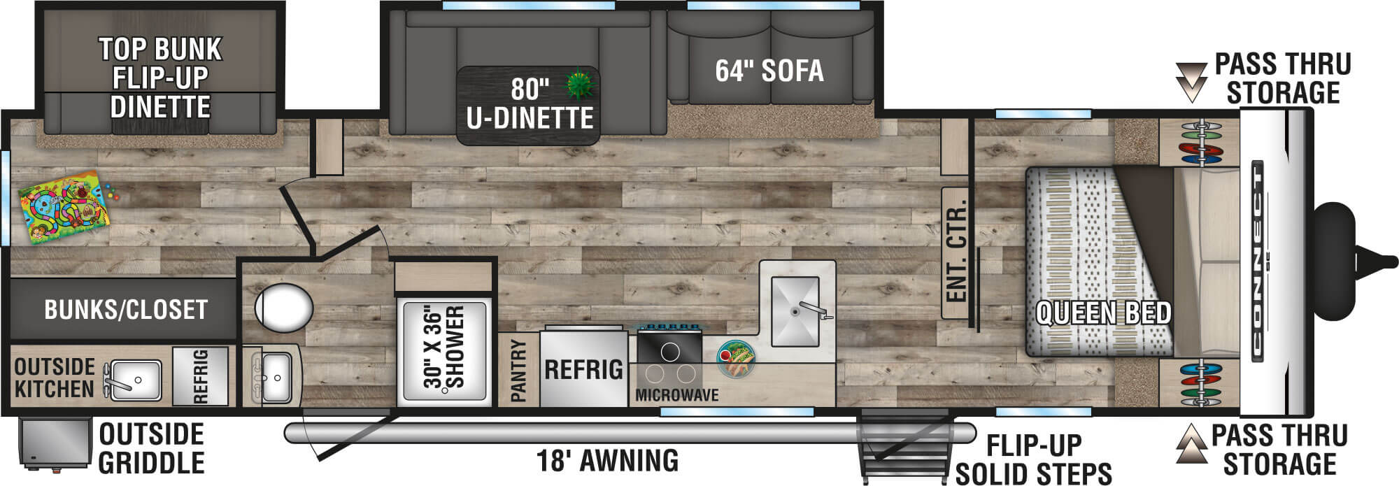 2021 KZ RV Connect SE C312BHKSE Travel Trailer Floorplan