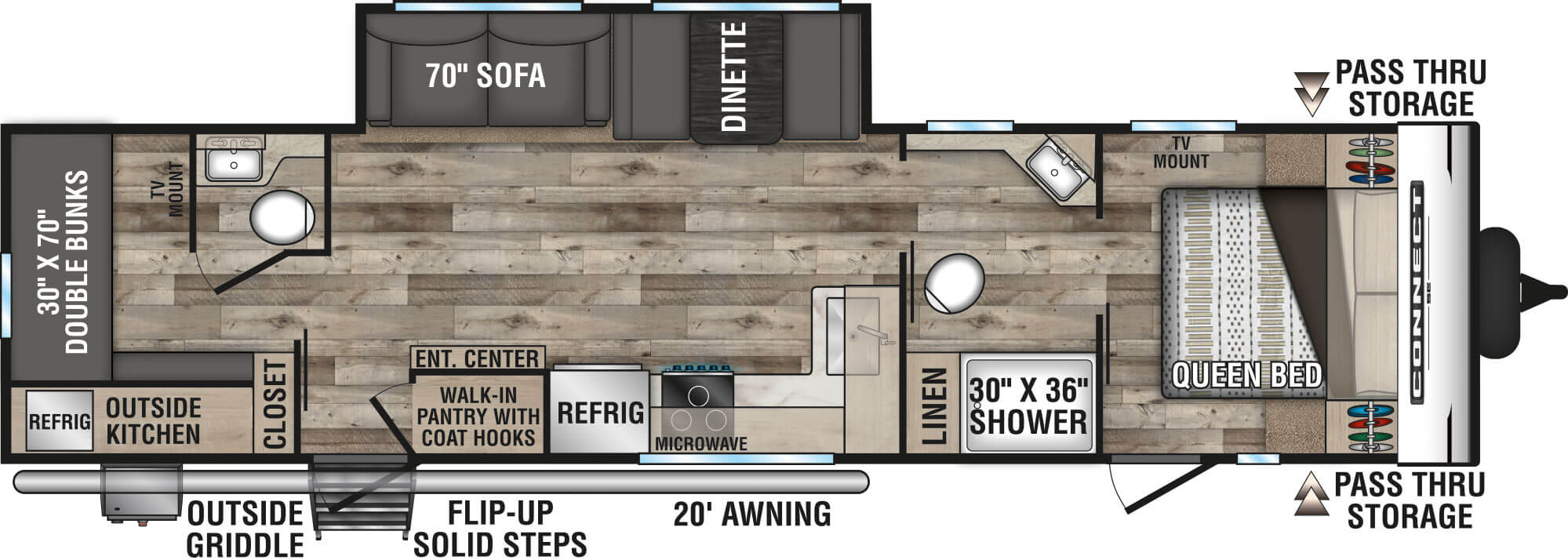 2021 KZ RV Connect SE C321BHKSE Travel Trailer Floorplan