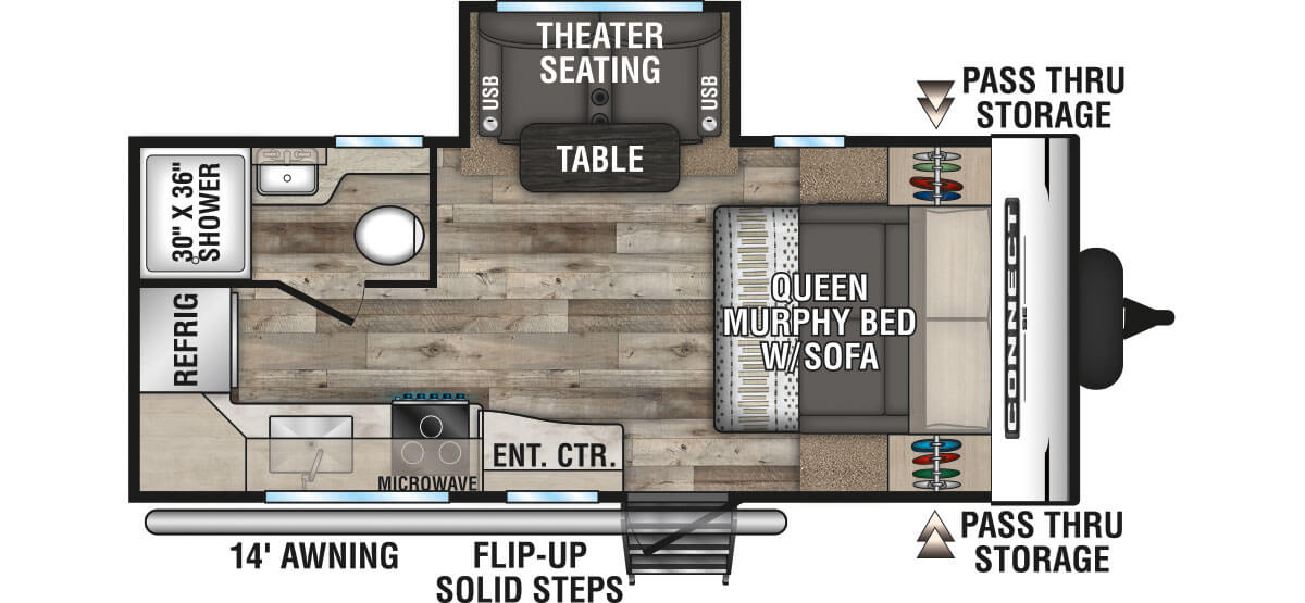 2021 KZ RV Connect SE C191MBSE Travel Trailer Floorplan