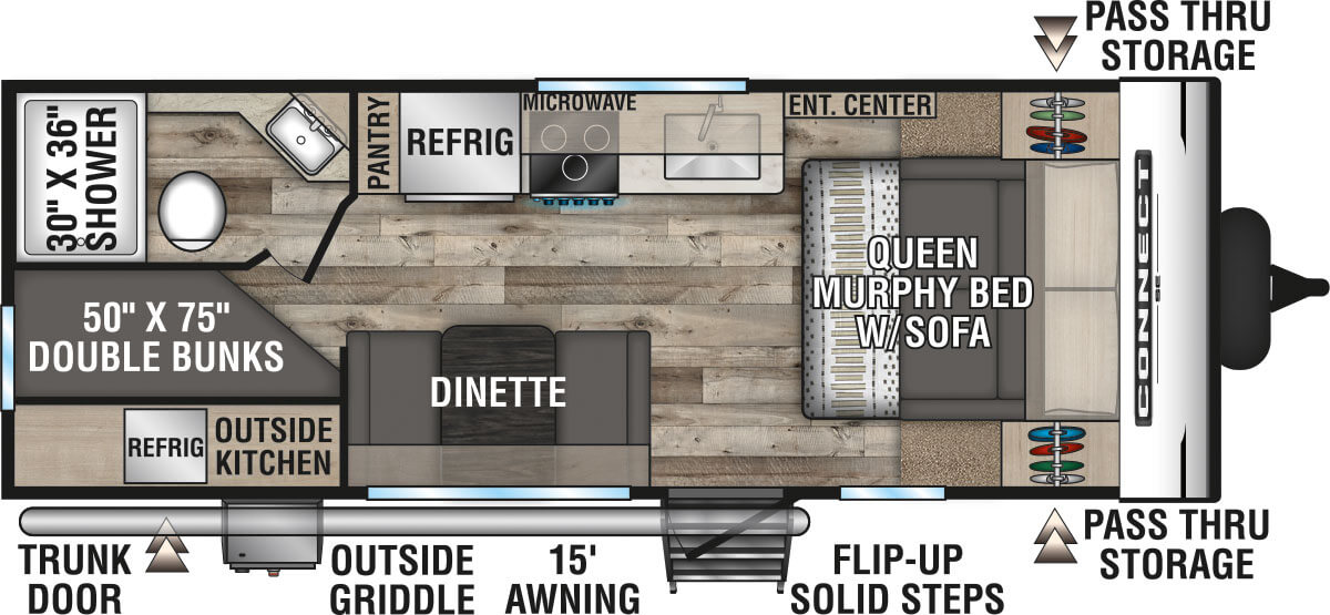 2021 KZ RV Connect SE C210MBKSE Travel Trailer Floorplan