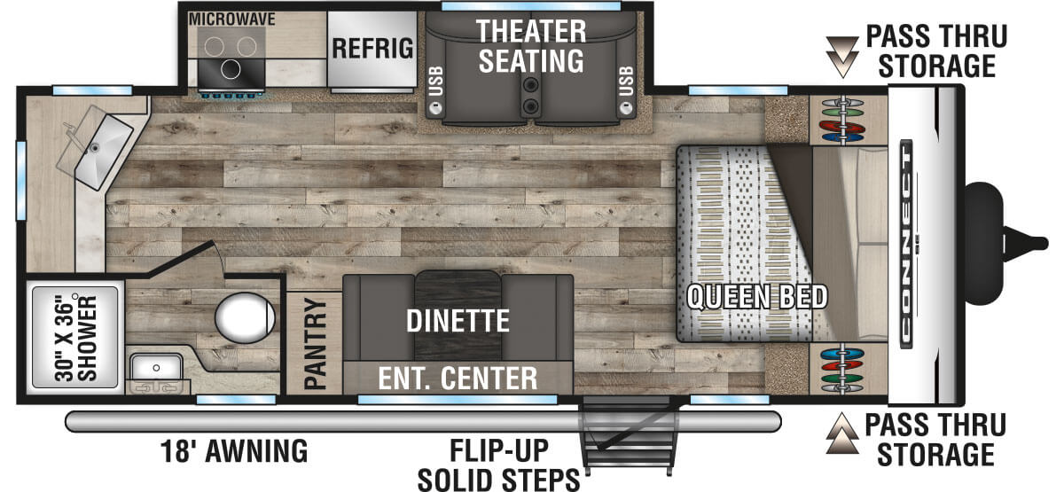 2021 KZ RV Connect SE C211MKSE Travel Trailer Floorplan