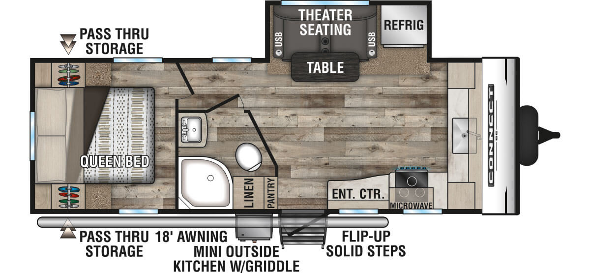 2021 KZ RV Connect SE C221FKKSE Travel Trailer Floorplan