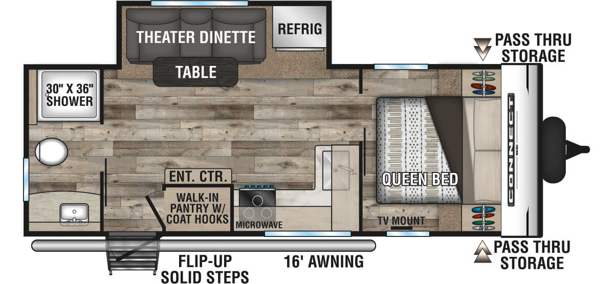 2021 KZ RV Connect SE C221RBSE Travel Trailer Floorplan