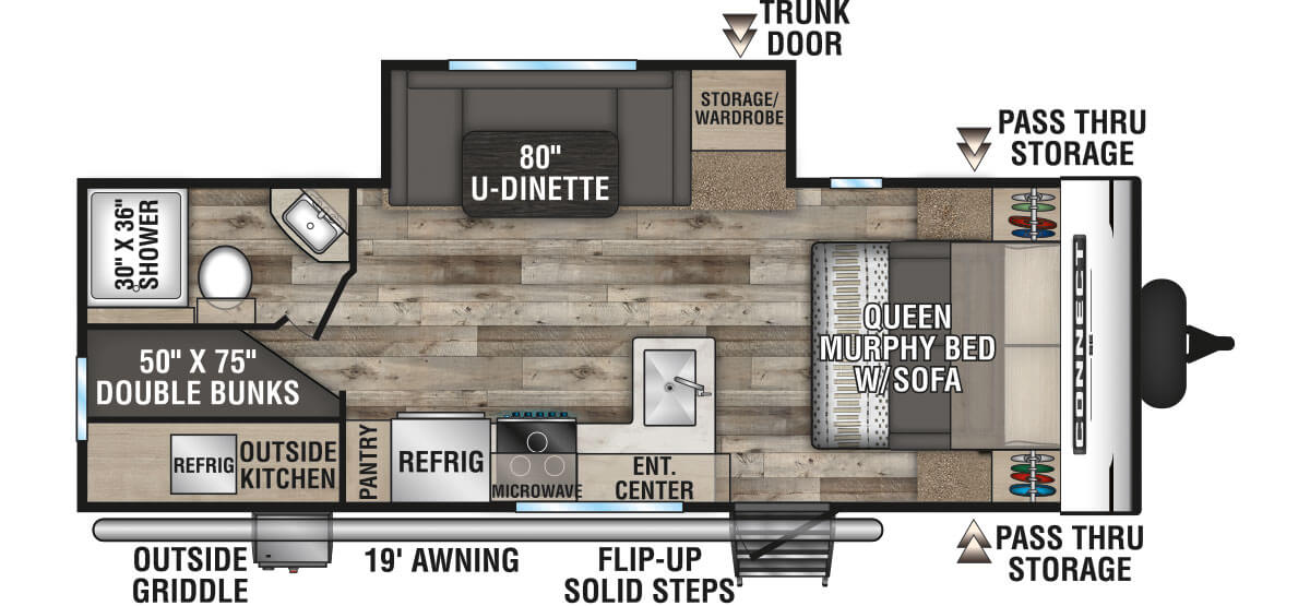 2021 KZ RV Connect SE C231BHKSE Travel Trailer Floorplan