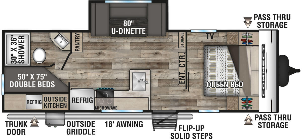 2021 KZ RV Connect SE C241BHKSE Travel Trailer Floorplan