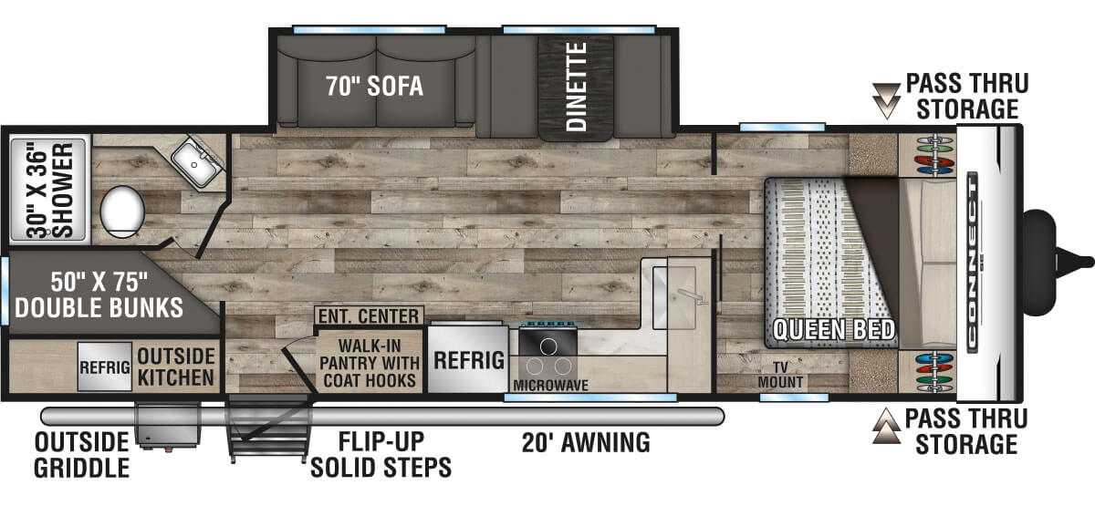 2021 KZ RV Connect SE C271BHKSE Travel Trailer Floorplan