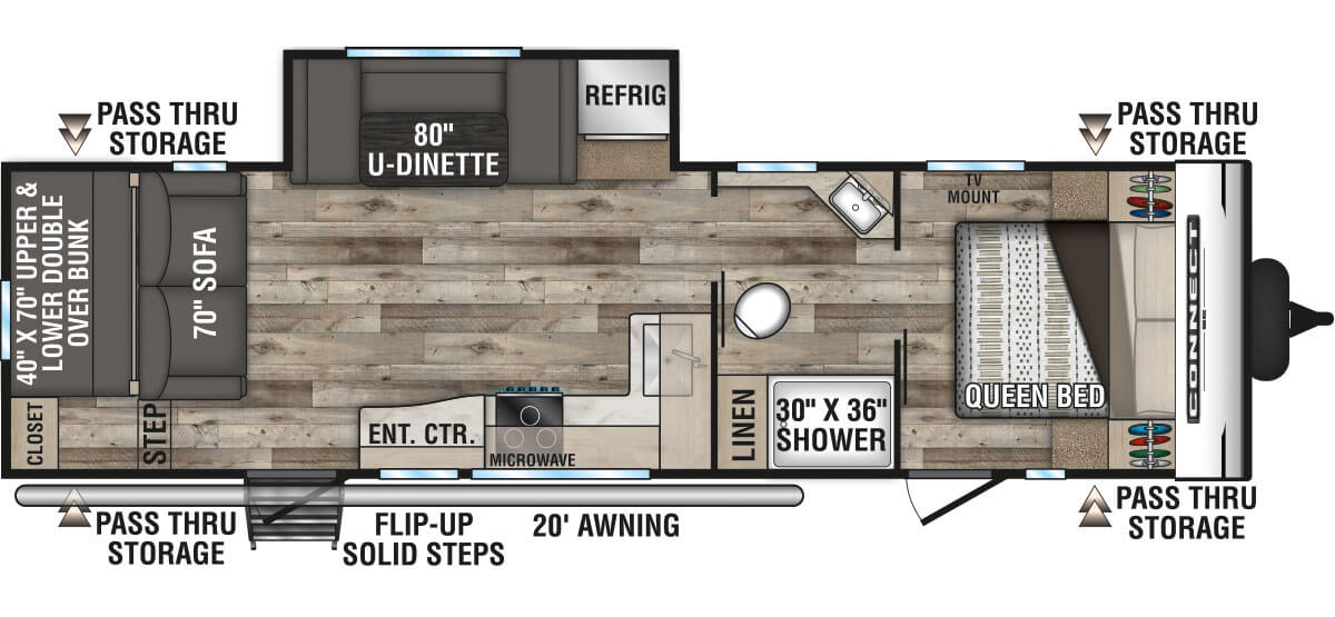 2021 KZ RV Connect SE C281BHSE Travel Trailer Floorplan