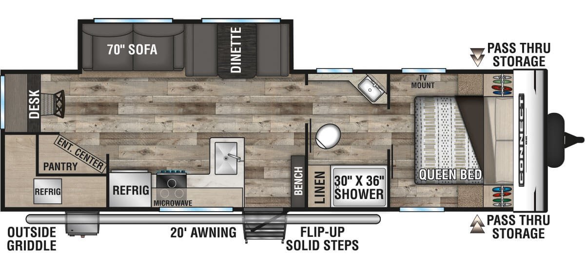 2021 KZ RV Connect SE C281RDKSE Travel Trailer Floorplan