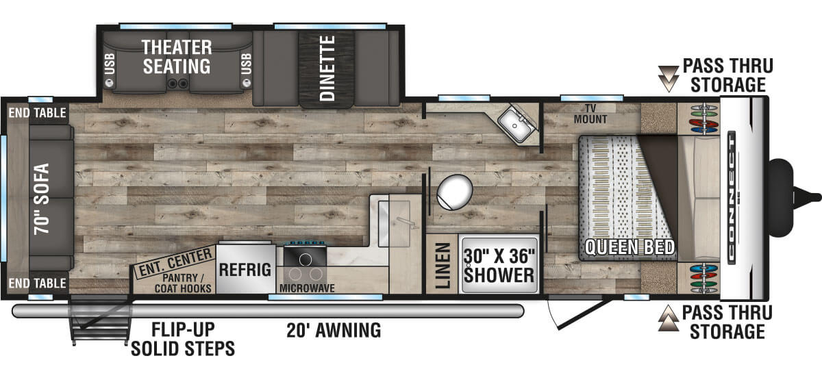 2021 KZ RV Connect SE C281RLSE Travel Trailer Floorplan