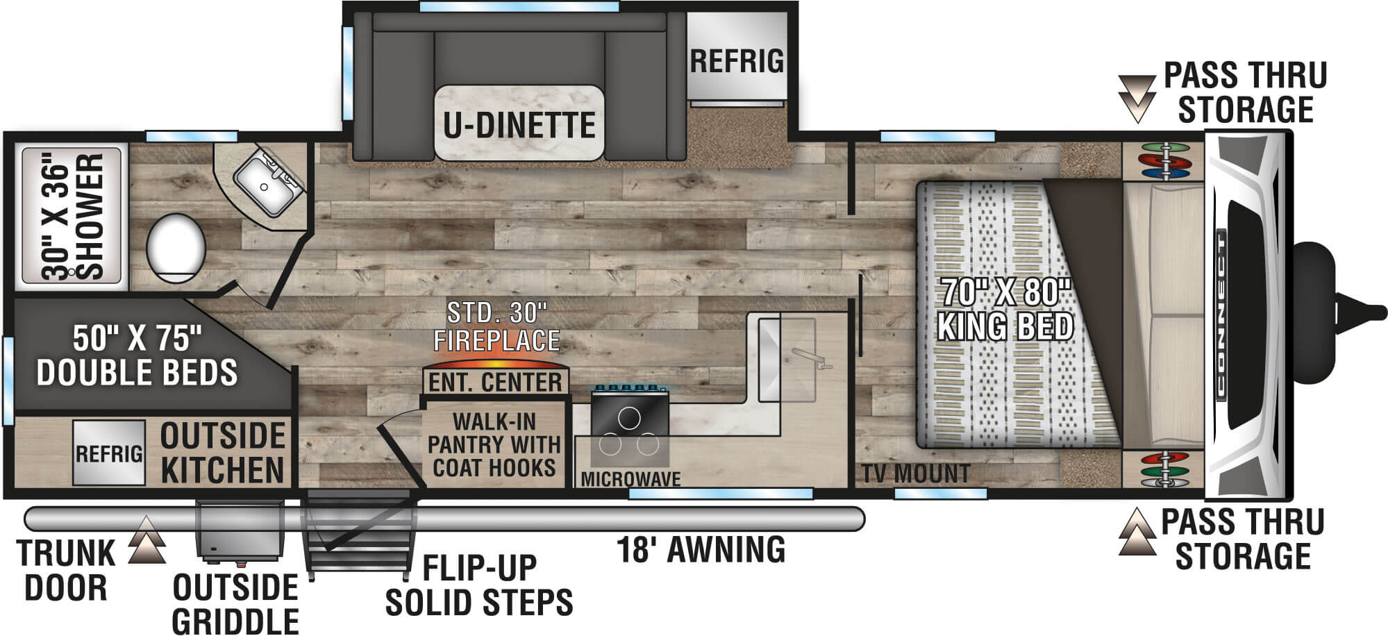 2021 KZ RV Connect C251BHK Travel Trailer Floorplan