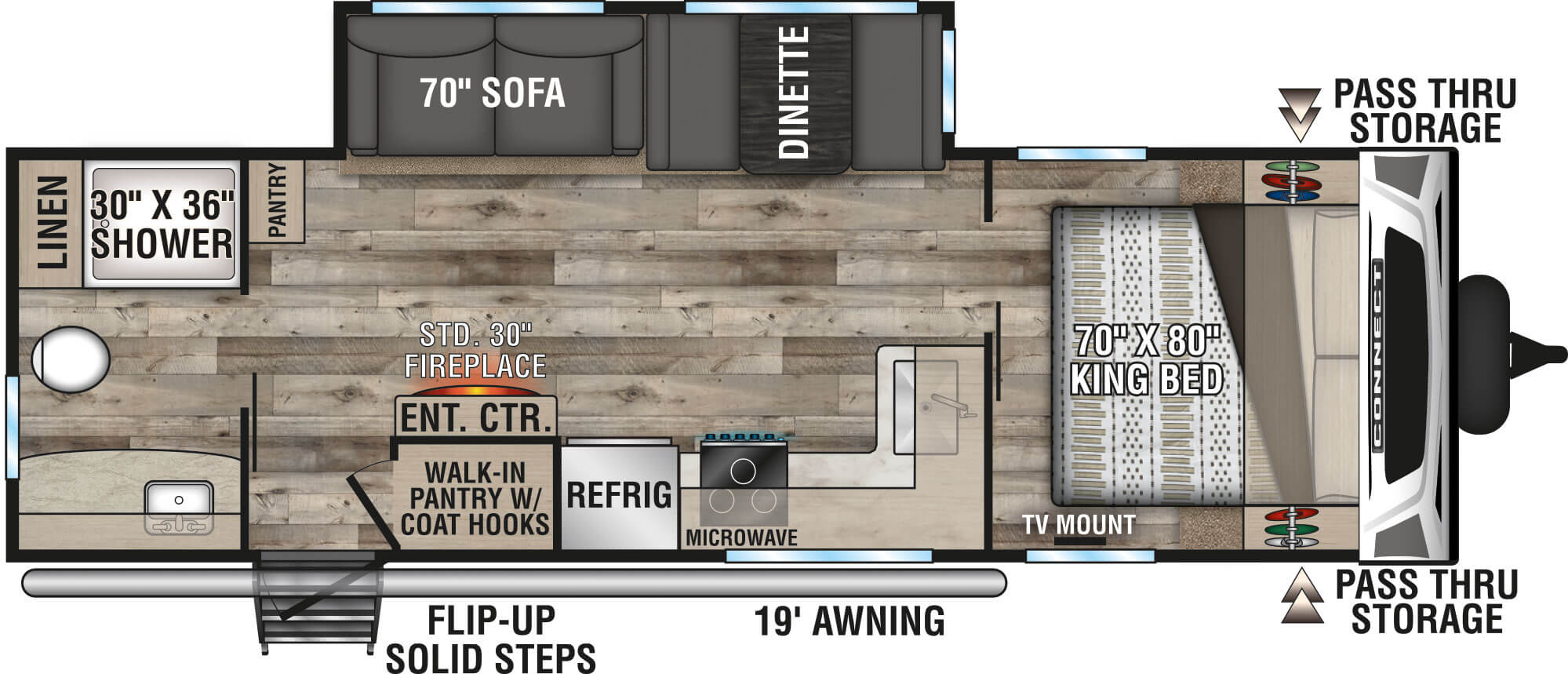 2021 KZ RV Connect C261RB Travel Trailer Floorplan