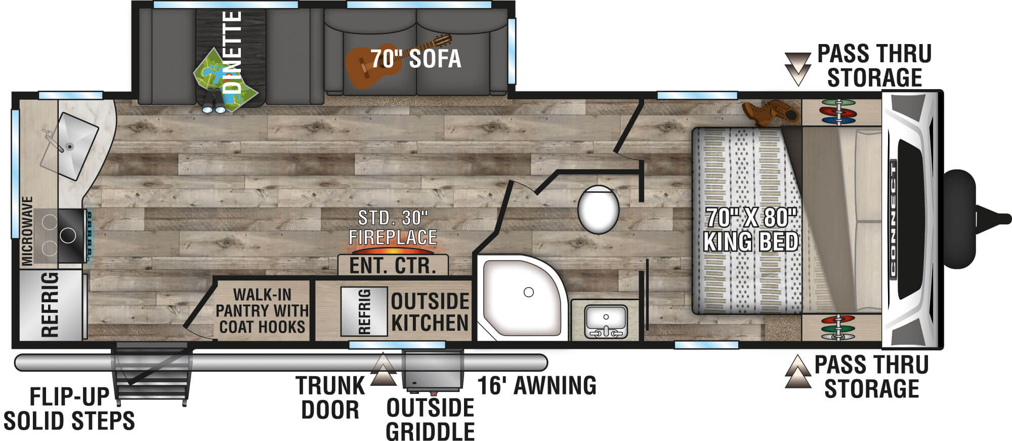 2021 KZ RV Connect C261RKK Travel Trailer Floorplan