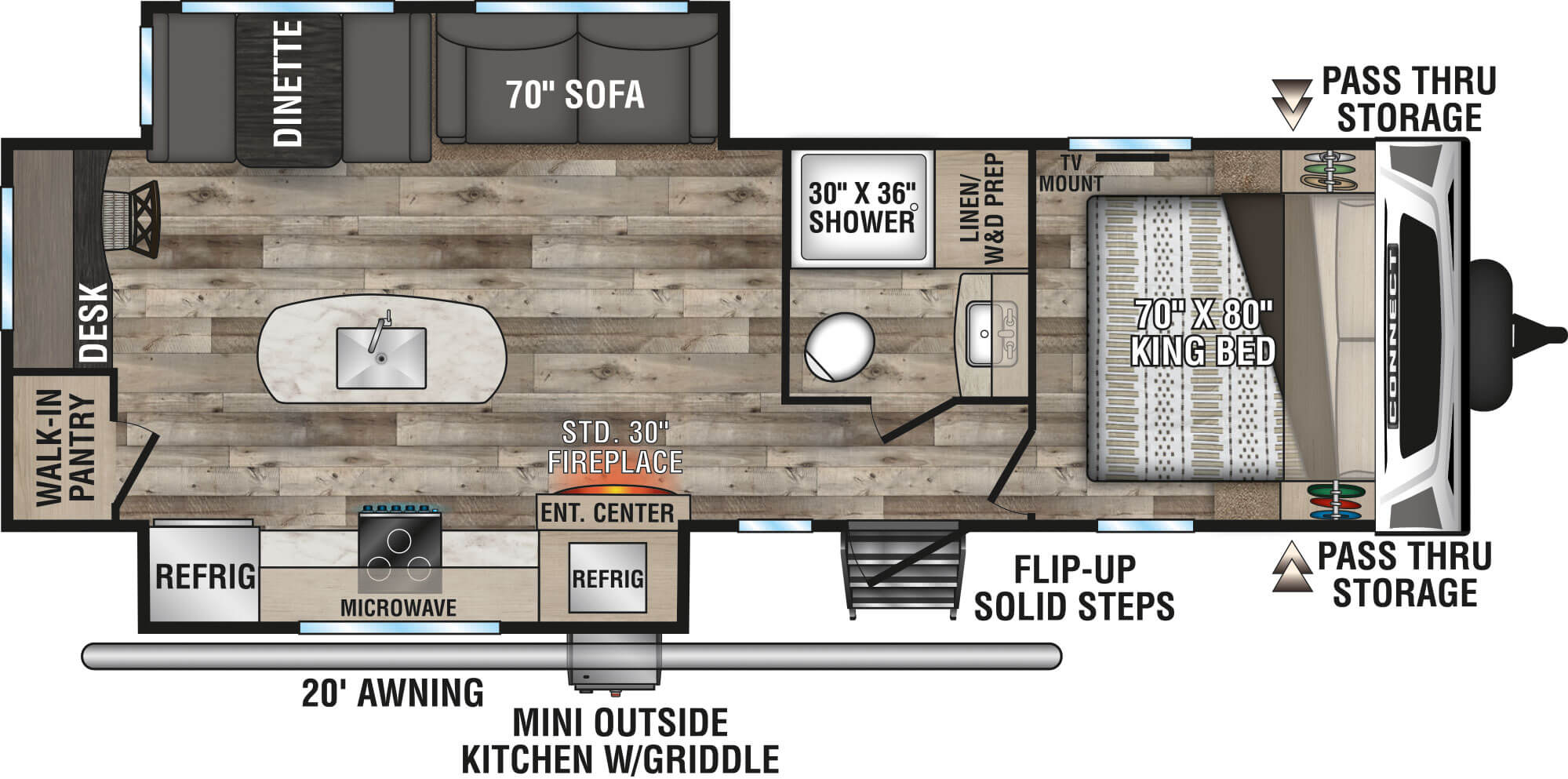 2021 KZ RV Connect C292RDK Travel Trailer Floorplan