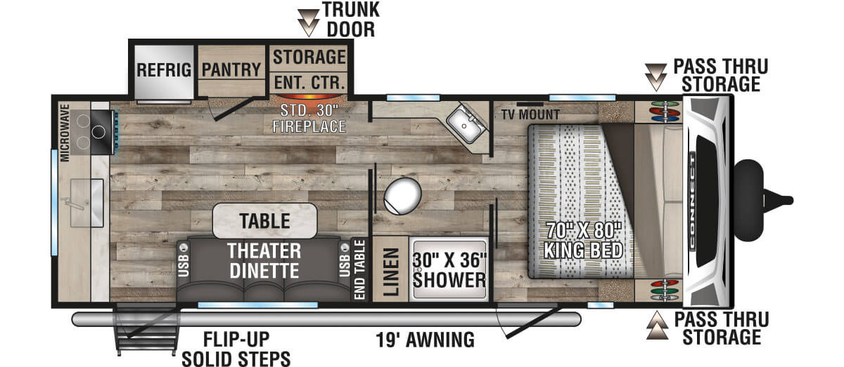 2021 KZ RV Connect C231RK Travel Trailer Floorplan