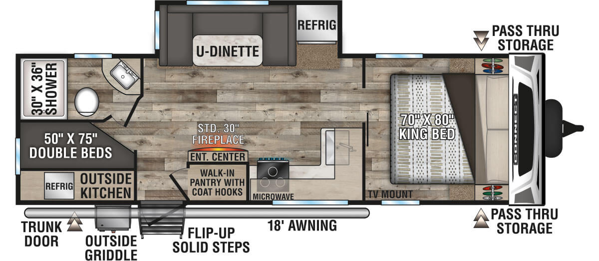 2021 KZ RV Connect C251BHK Travel Trailer Floorplan