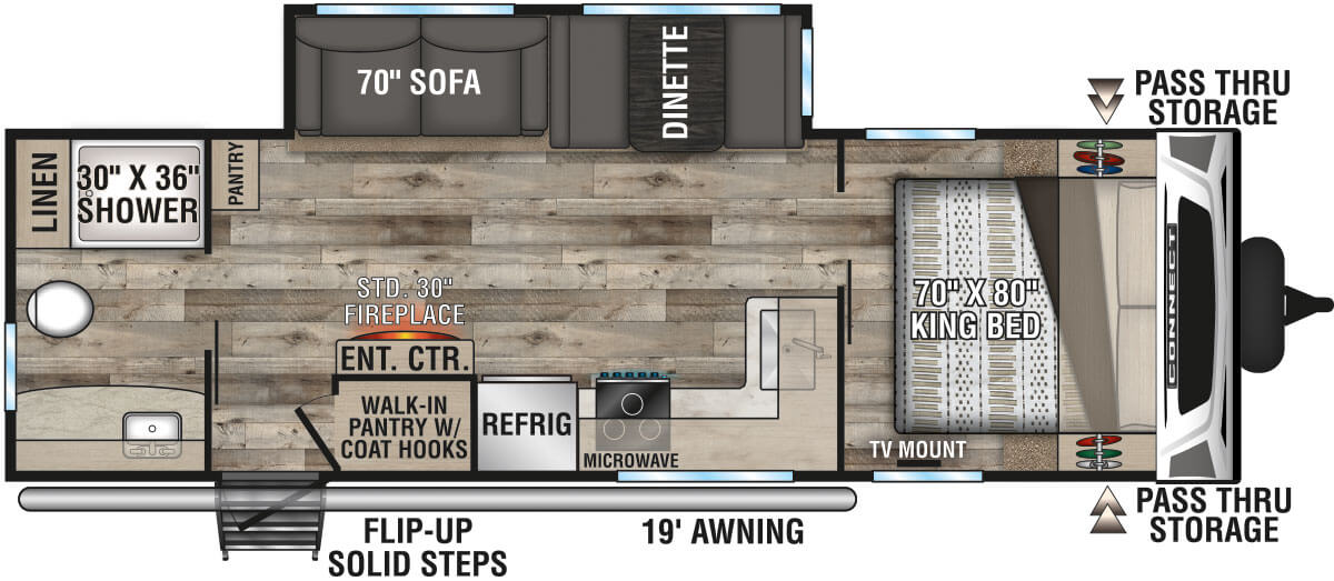 2021 KZ RV Connect C261RB Travel Trailer Floorplan