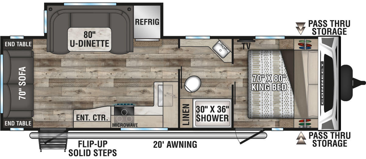 2021 KZ RV Connect C261RL Travel Trailer Floorplan