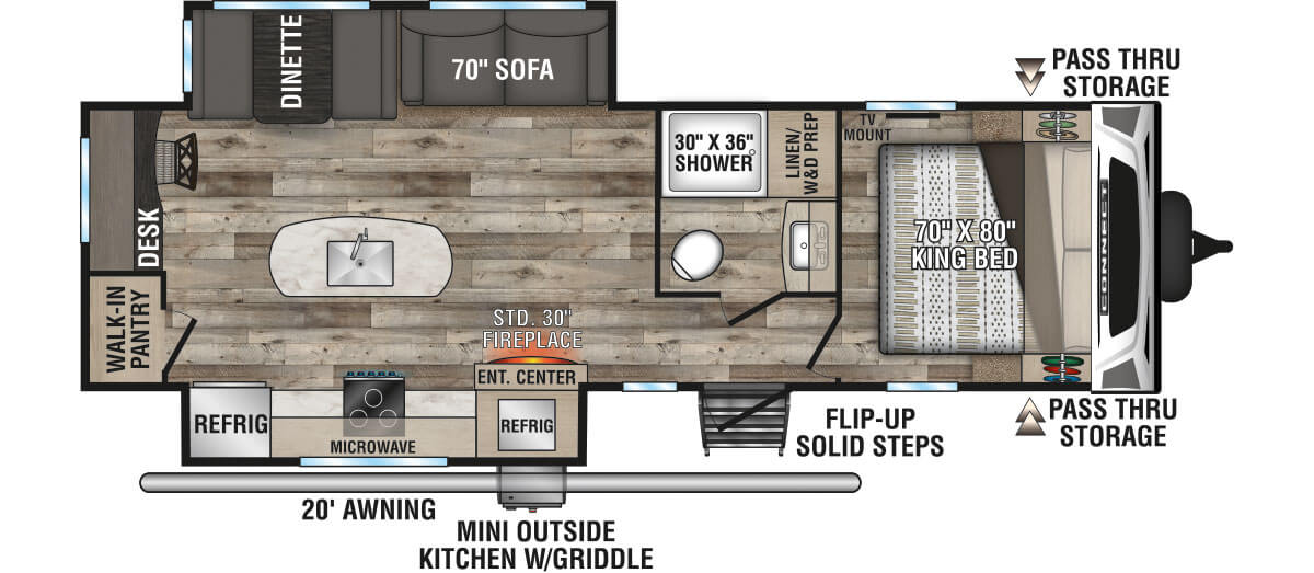 2021 KZ RV Connect C292RDK Travel Trailer Floorplan