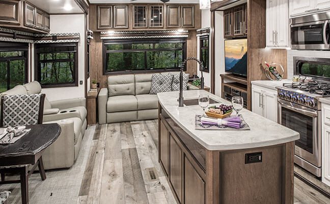 2021 KZ RV Durango Gold G356RLT Fifth Wheel Living Room