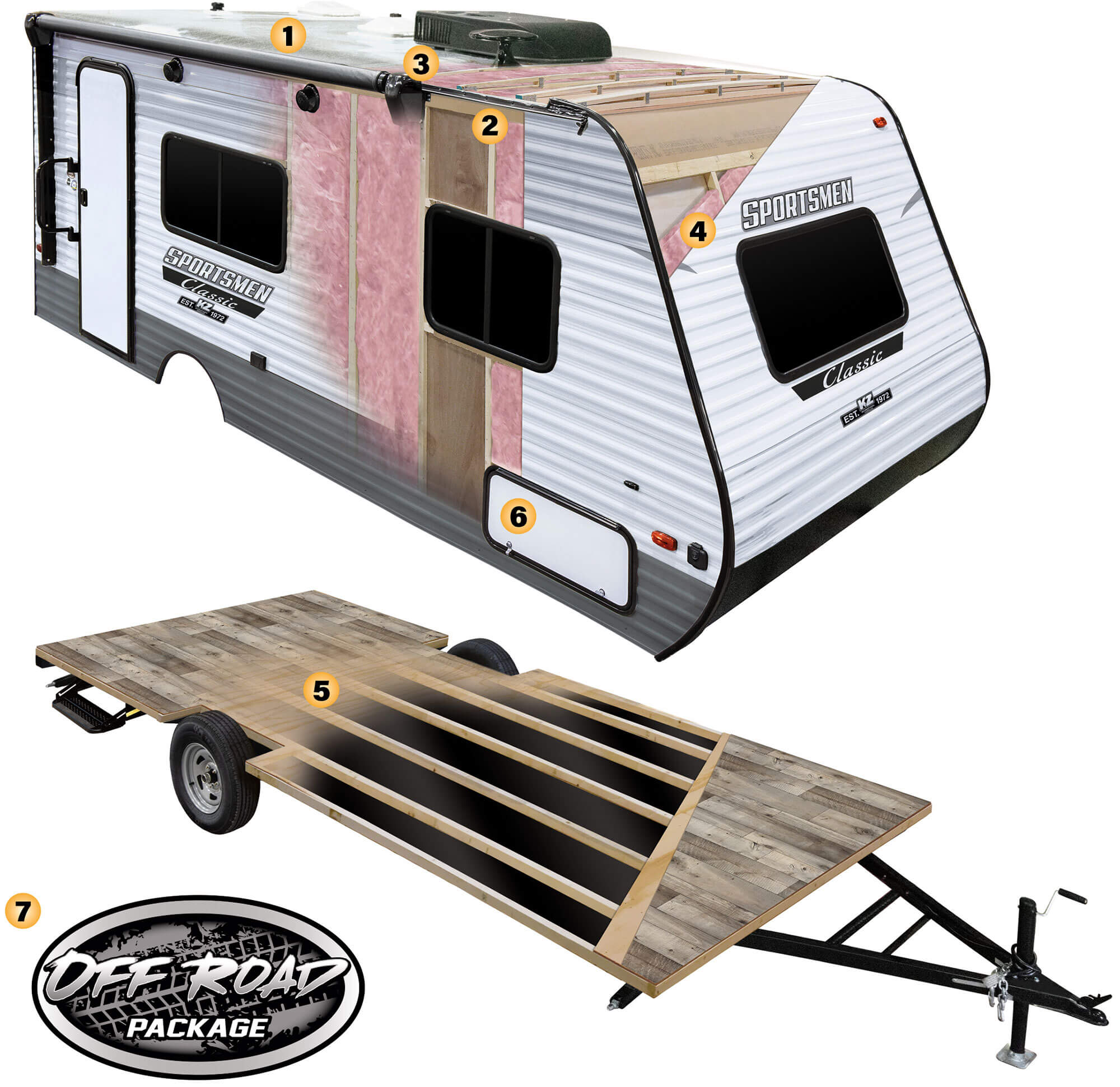 2021 KZ RV Sportsmen Classic Ultra Lightweight Travel Trailer Cutaway