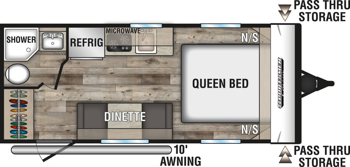 2021 KZ RV Sportsmen Classic 160QB Travel Trailer Floorplan