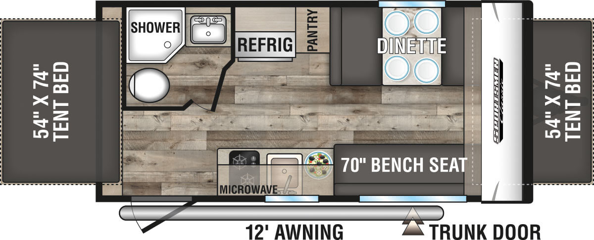 2021 KZ RV Sportsmen Classic 160RBT Travel Trailer Floorplan