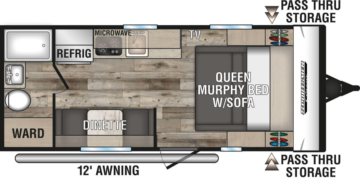 2021 KZ RV Sportsmen Classic 170MB Travel Trailer Floorplan