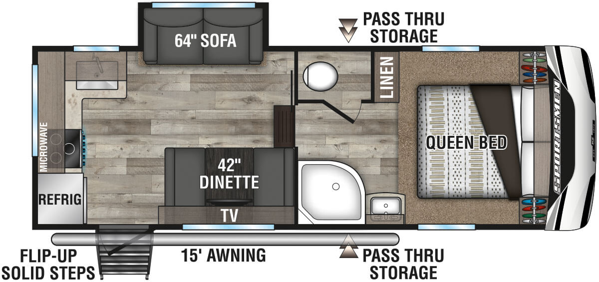 2021 KZ RV Sportsmen 231RK Fifth Wheel Floorplan