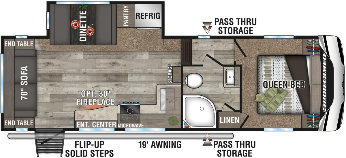 2021 KZ RV Sportsmen 251RL Fifth Wheel Floorplan