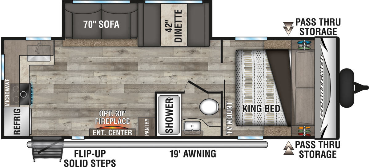 2021 KZ RV Sportsmen LE 241RKLE Travel Trailer Floorplan