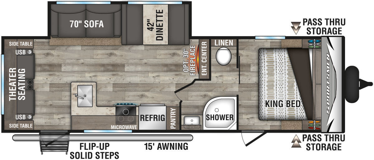 2021 KZ RV Sportsmen LE 261RLLE Travel Trailer Floorplan